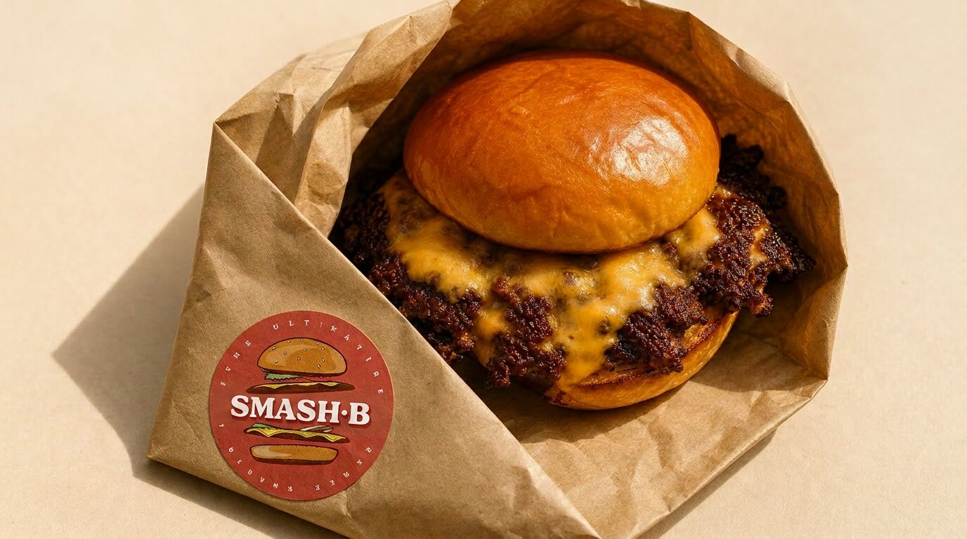 Smash burger smashé minute, fromage fondu et bun toasté
