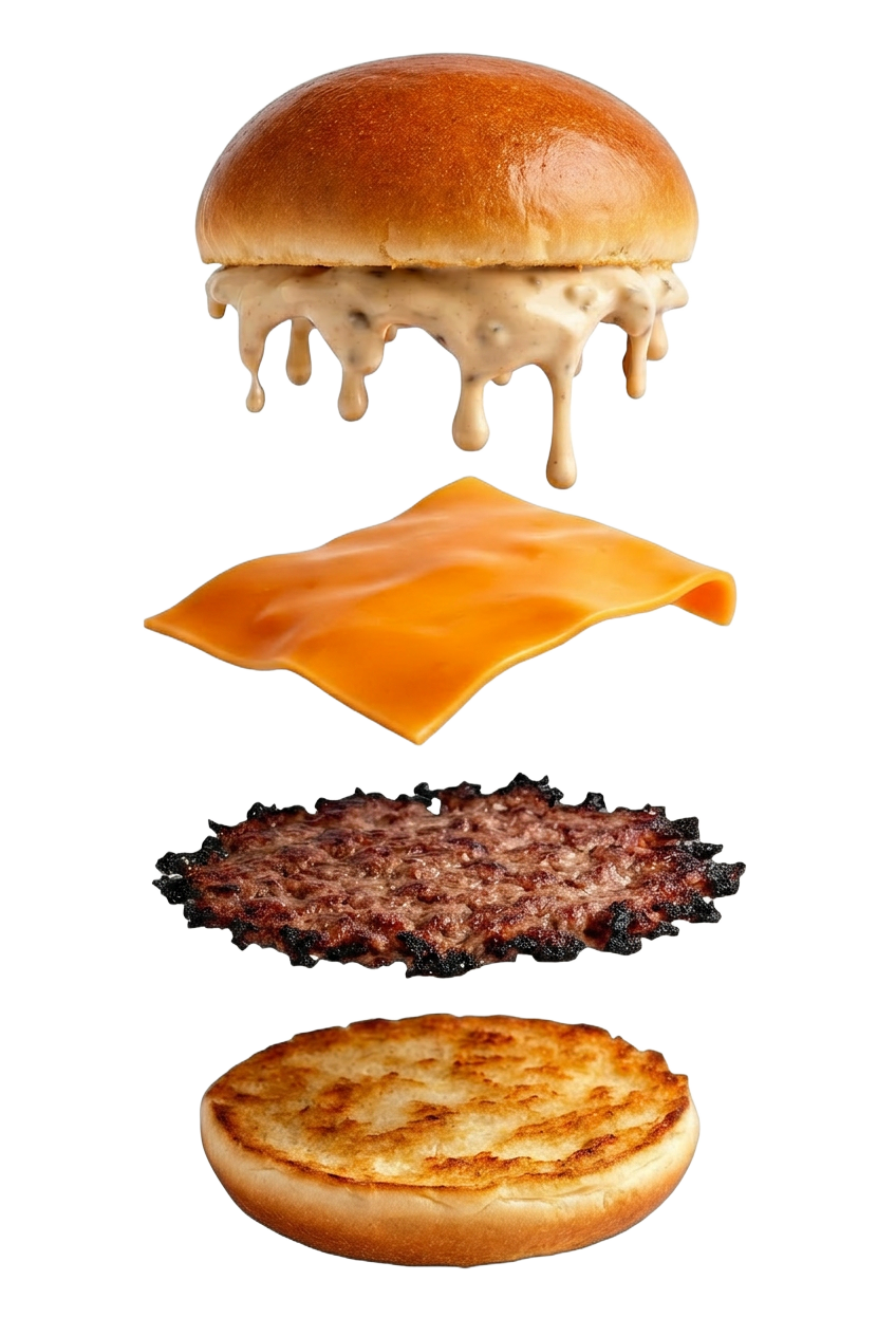 Burger en vue éclatée