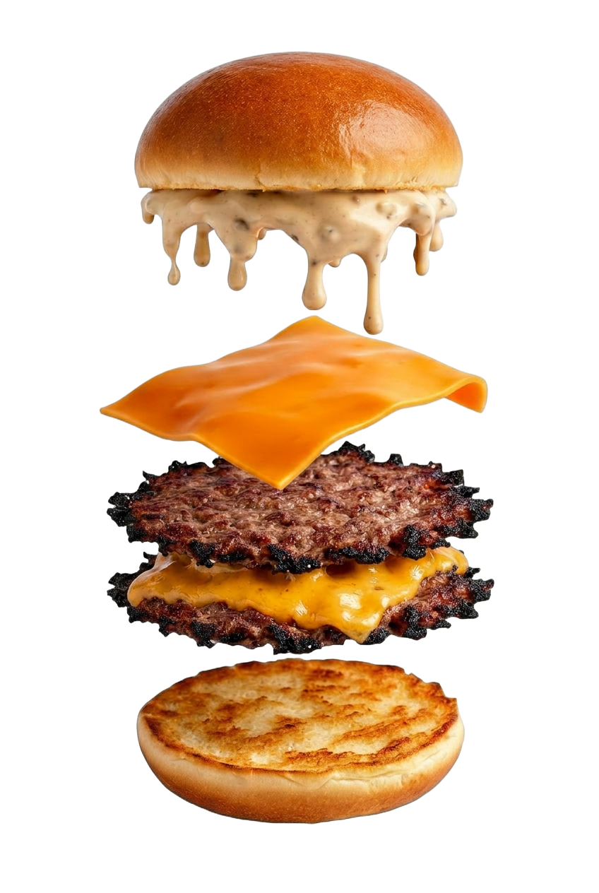 Burger en vue éclatée