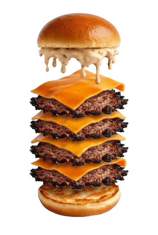 Burger smash en vue éclatée